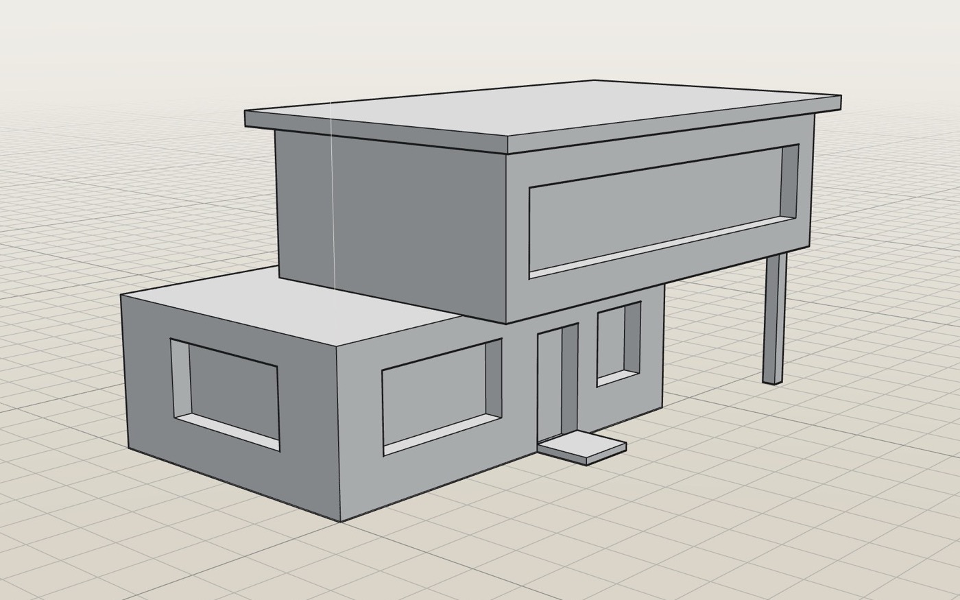 A modern house model in PushForm's default shaded style